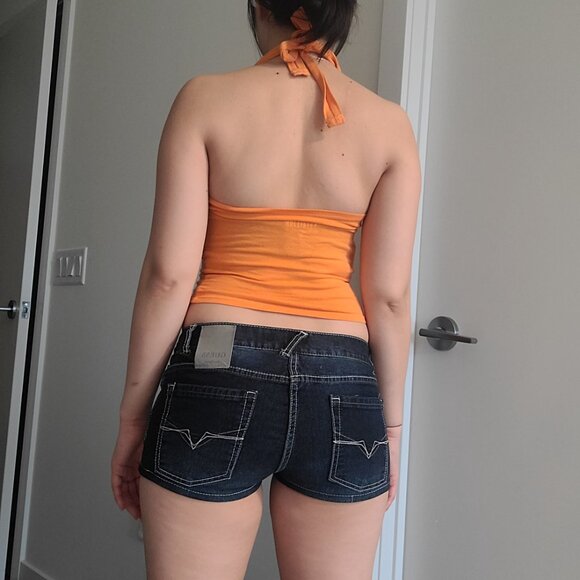 Hollister Orange Halter Y2k Vintage Tank Top - Picture 3 of 6